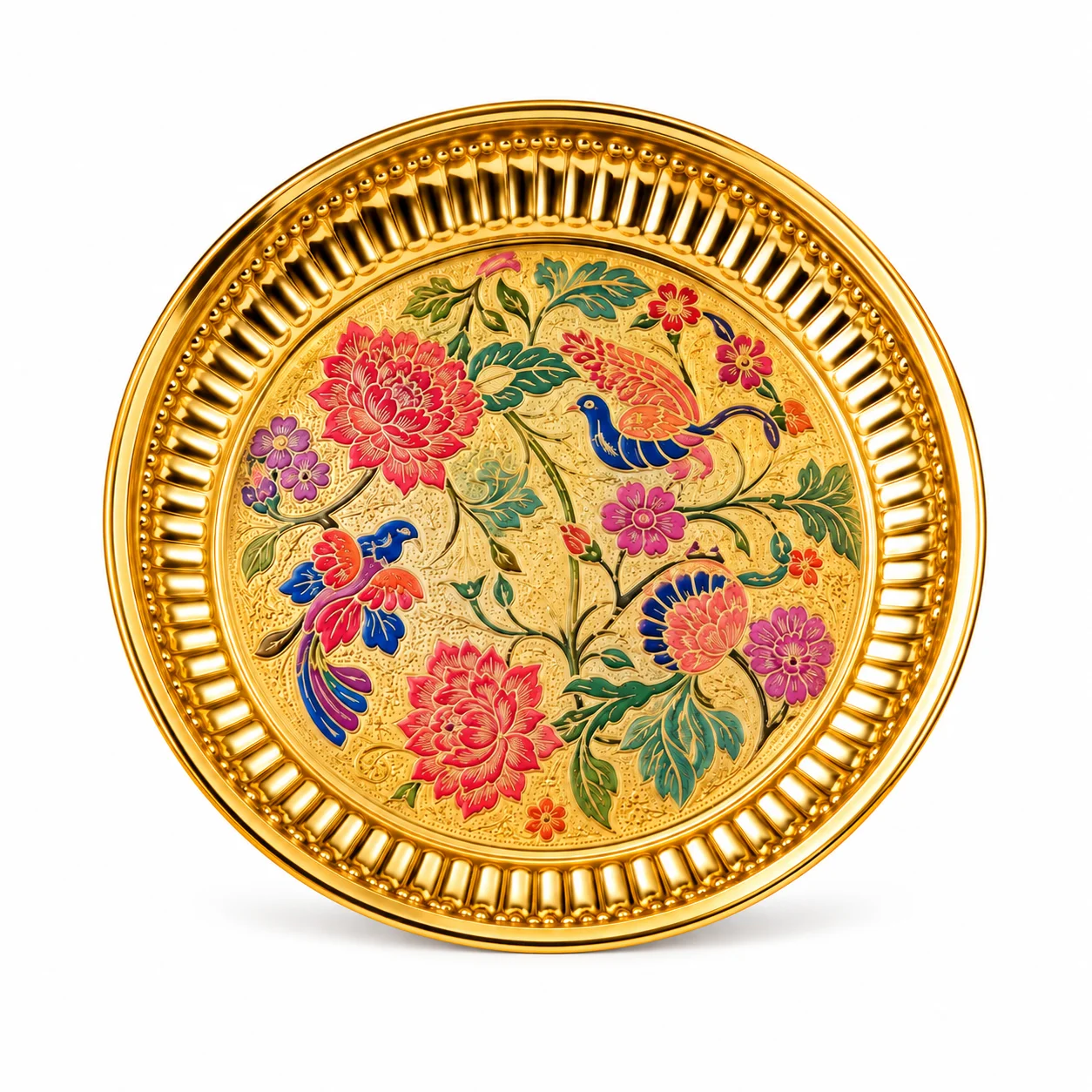 Brass Peacock Pooja Thali
